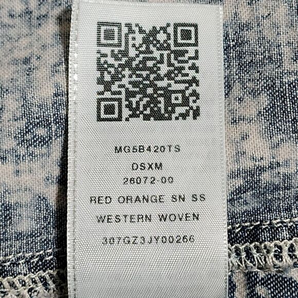 True Religion Mens Western Woven Shirt Short Sleeve Acid Wash Blue Denim Size S - Picture 12 of 12